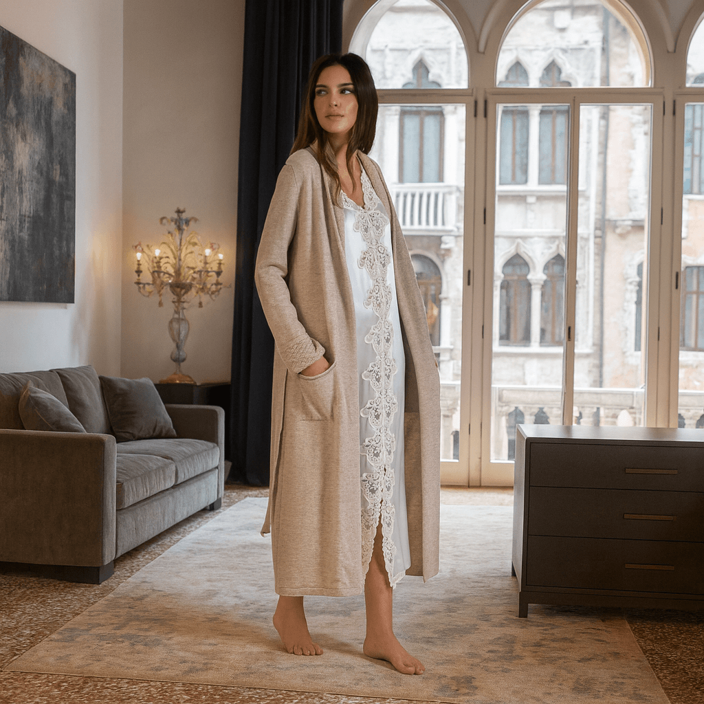 DRESSING GOWN CASHMERE LONG – Martina Vidal Venezia