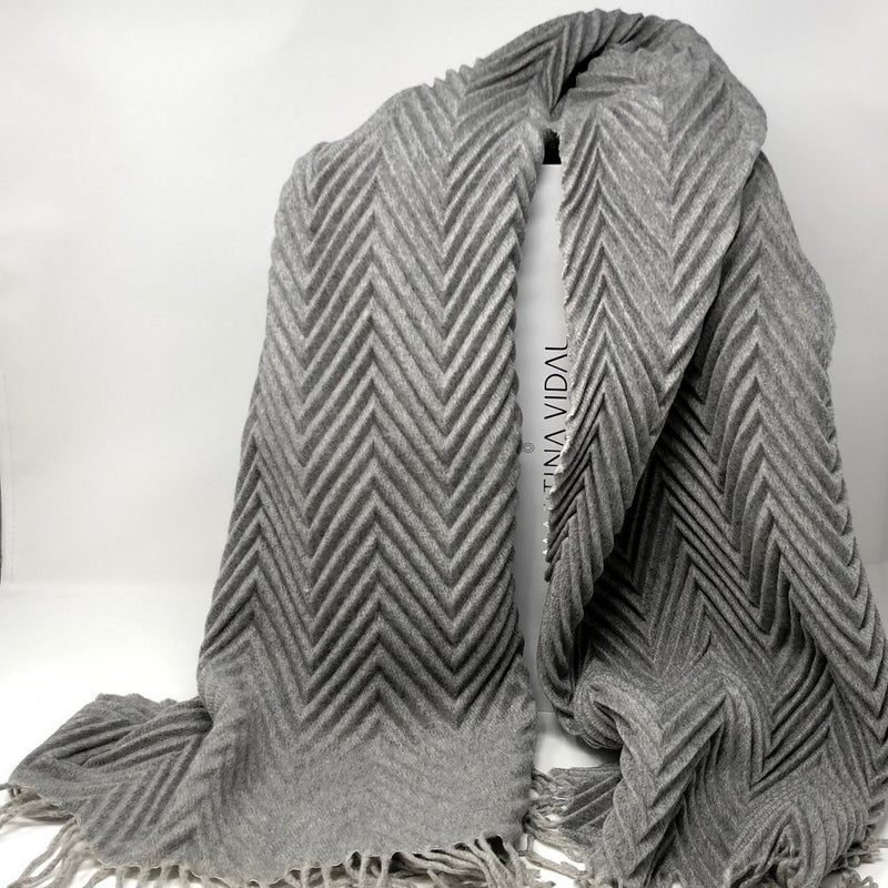 PLISSE CASHMERE STOLE