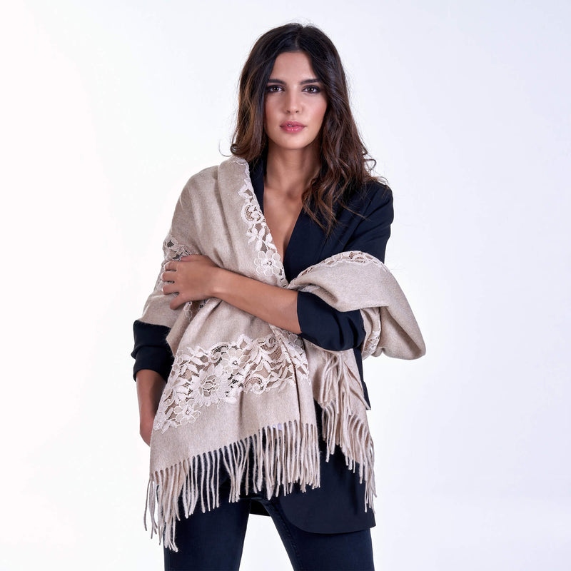 CASHMERE & LACE STOLE