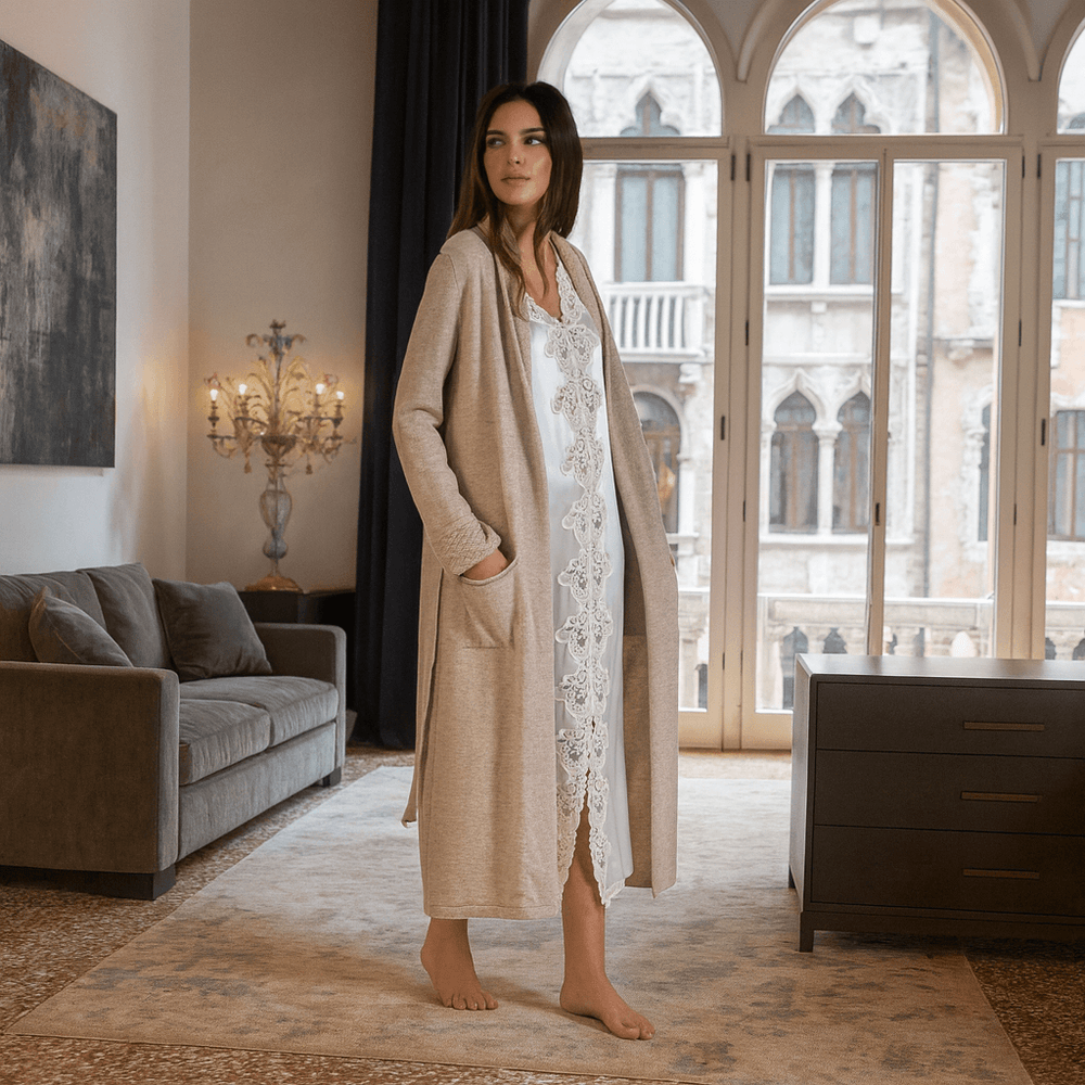 DRESSING GOWN CASHMERE LONG – Martina Vidal Venezia