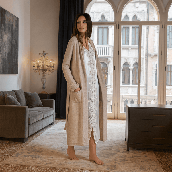 DRESSING GOWN CASHMERE LONG Martina Vidal Venezia DRESSING GOWN CASHMERE LONG Martina Vidal Venezia