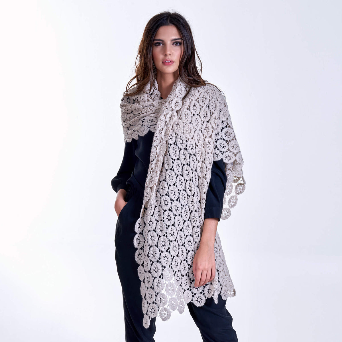plage Traditional Weatherwear別注 38 2way Vienna Crochet Wide Leg Jumpsuit - Cream | Fashion Nova
